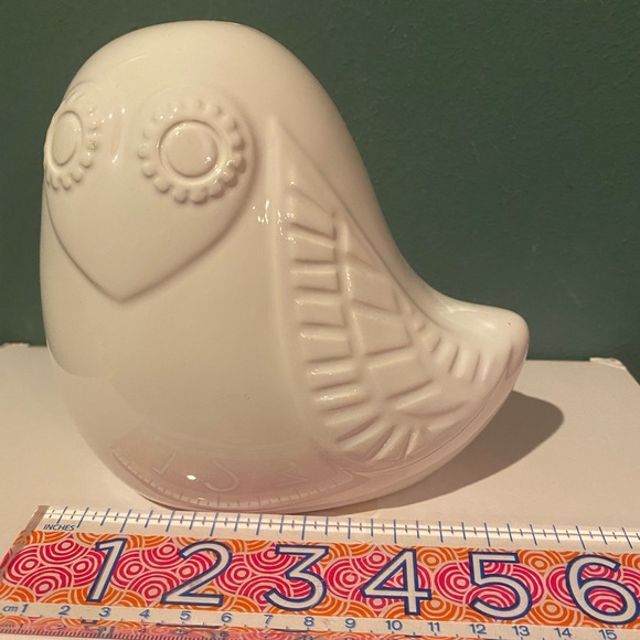 Accents Jonathan Adler Happy Chic Ceramic Pottery White Owl Bank Figurine 5 Tall Poshmark